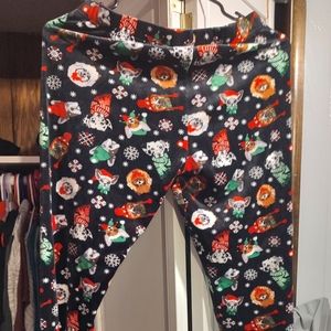 Fuzzy Christmas leggings